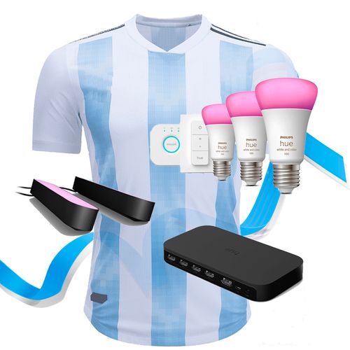 Kit de Inicio Philips Hue + Hue Play Base + Hue Sync llevate  gratis la camiseta oficial de la selección argentina  de regalo!