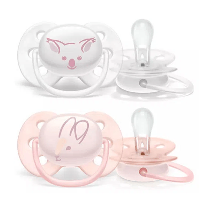 Philips Avent - Pack 2 Chupetes Ultra Soft Lisos 6-18 Meses Rosa, Chupetes  Silicona