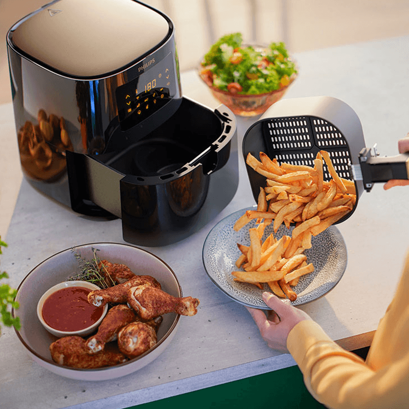 Freidora De Aire Philips Fryer Digital Negra Hd9252/90